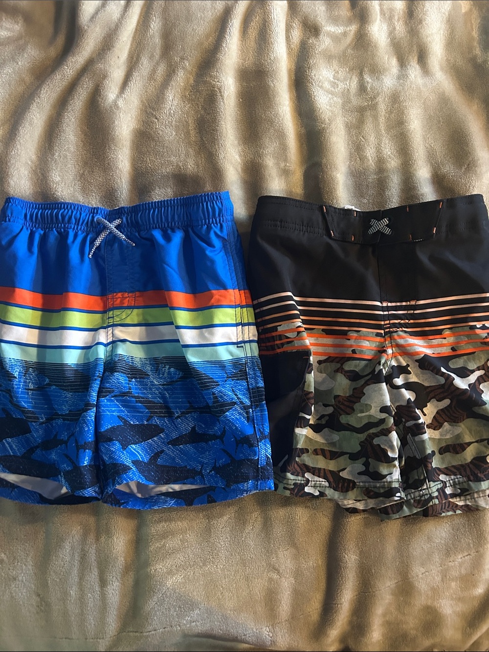 Kids Swim Shorts Pack - Blue & Black Camo